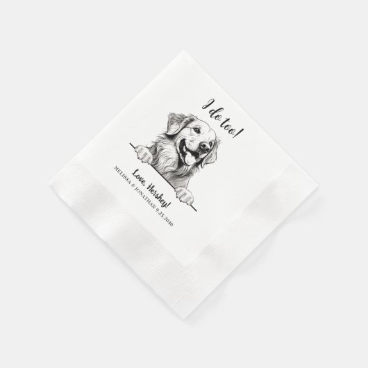 Golden Retriever Dog Personalisiert Ich tue auch Serviette (Ecke)