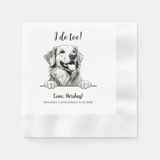 Golden Retriever Dog Personalisiert Ich tue auch Serviette (Vorderseite)