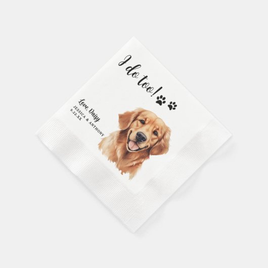 Golden Retriever Dog Personalisiert Ich tue auch Serviette (Ecke)
