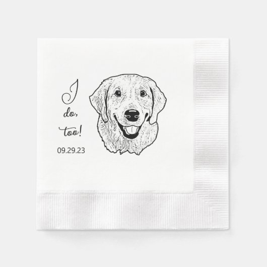 Golden Retriever Dog Personalisiert Ich tue auch Serviette (Vorderseite)