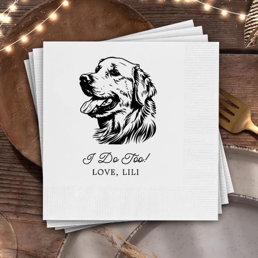 Golden Retriever Dog Personalisiert Ich tue auch Serviette