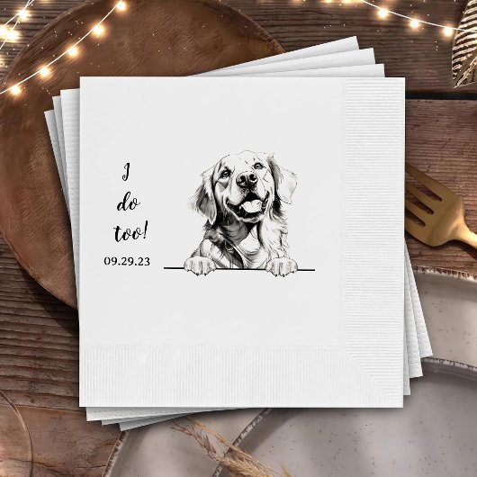 Golden Retriever Dog Personalisiert Ich tue auch Serviette