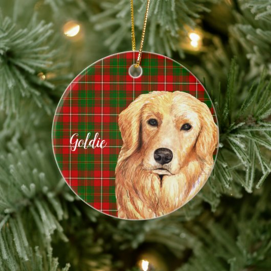 Golden Retriever Dog Personalisiert Keramik Ornament (Baum)