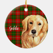 Golden Retriever Dog Personalisiert Keramik Ornament (Hinten)