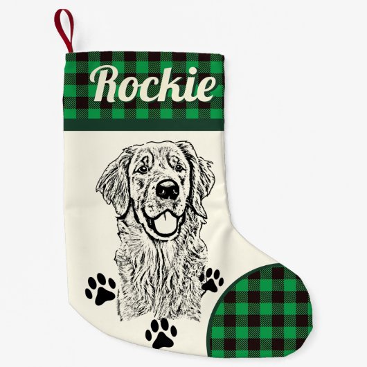 Golden Retriever Dog Personalisiert Kleiner Weihnachtsstrumpf (Vorderseite)