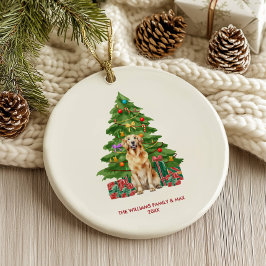 Golden Retriever Dog Personalisiert Weihnachten Keramik Ornament