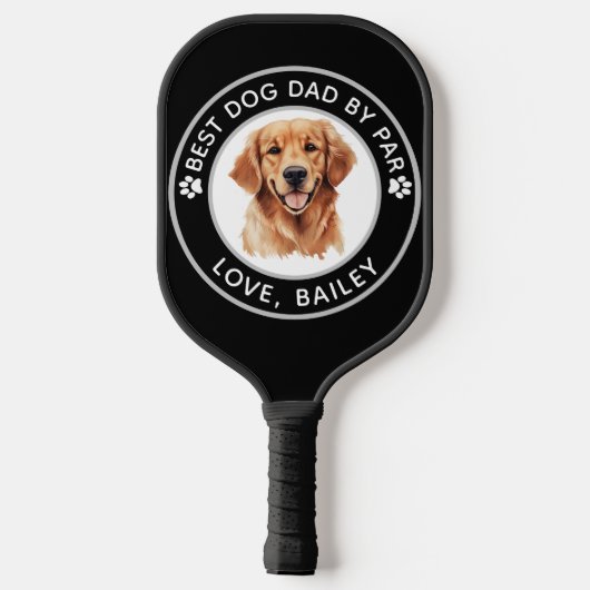 Golden Retriever Dog Personalisiert Zeichnend Pickleball Schläger (Rückseite)