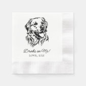Golden Retriever Dog Personalisierte Drinks auf mi Serviette (Vorderseite)