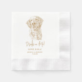 Golden Retriever Dog Personalisierte Drinks auf mi Serviette (Vorderseite)