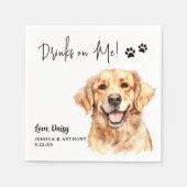 Golden Retriever Dog Personalisierte Drinks auf mi Serviette (Vorderseite)