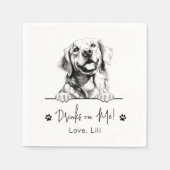Golden Retriever Dog Personalisierte Drinks auf mi Serviette (Vorderseite)