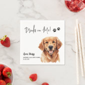 Golden Retriever Dog Personalisierte Drinks auf mi Serviette (Beispiel)