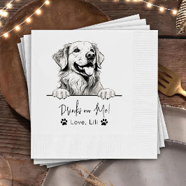 Golden Retriever Dog Personalisierte Drinks auf mi Serviette