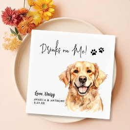 Golden Retriever Dog Personalisierte Drinks auf mi Serviette