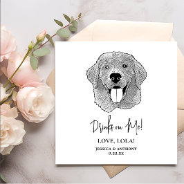 Golden Retriever Dog Personalisierte Drinks auf mi Serviette