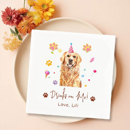 Golden Retriever Dog Personalisierte Drinks auf mi Serviette