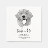 Golden Retriever Dog Personalisierte Drinks auf mi Serviette (Vorderseite)