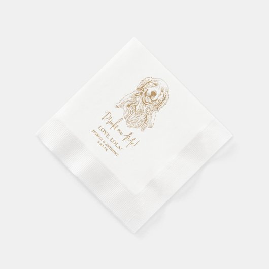 Golden Retriever Dog Personalisierte Drinks auf mi Serviette (Ecke)