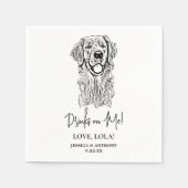 Golden Retriever Dog Personalisierte Drinks auf mi Serviette (Vorderseite)