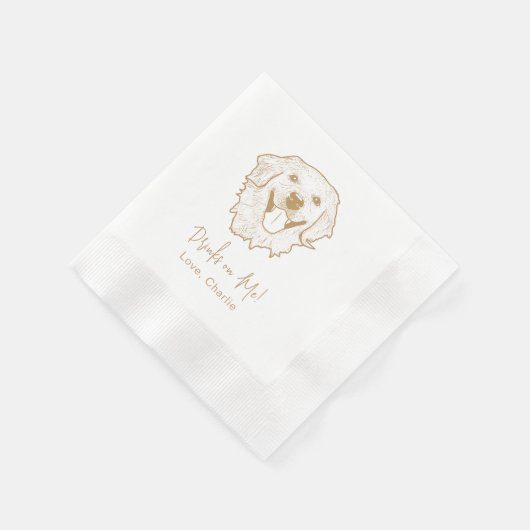 Golden Retriever Dog Personalisiertes Getränk zu m Serviette (Ecke)