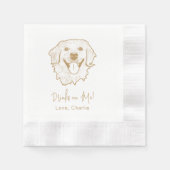 Golden Retriever Dog Personalisiertes Getränk zu m Serviette (Vorderseite)