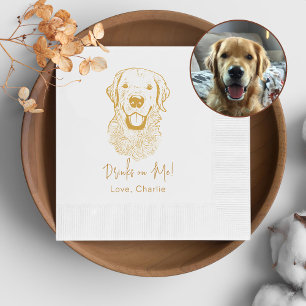 Golden Retriever Dog Personalisiertes Getränk zu m Serviette