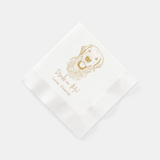 Golden Retriever Dog Personalisiertes Getränk zu m Serviette (Ecke)