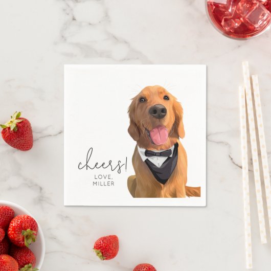 Golden Retriever Dog Pet Wedding Beverage Napkin Serviette (Beispiel)