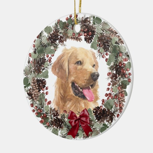Golden Retriever Dog Pinecone Personalisiertes Kra Keramik Ornament (Links)
