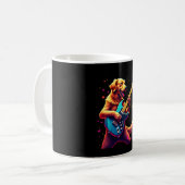 Golden Retriever dog Playing Electric Guitar Rock  Kaffeetasse (Vorderseite Links)