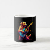 Golden Retriever dog Playing Electric Guitar Rock  Kaffeetasse (Mittel)