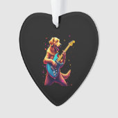 Golden Retriever dog Playing Electric Guitar Rock  Ornament (Vorderseite)
