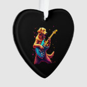 Golden Retriever dog Playing Electric Guitar Rock Ornament (Vorderseite)