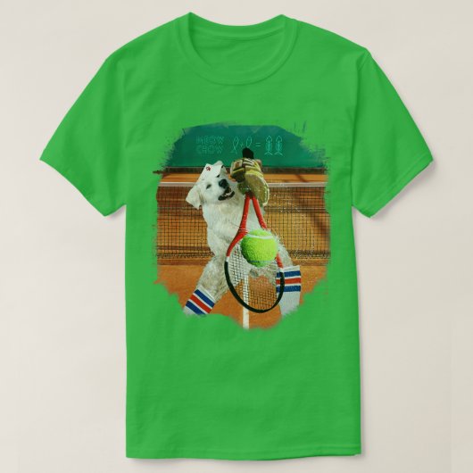 Golden Retriever Dog Playing Tennis 1 T-Shirt (Design vorne)