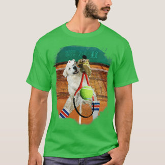 Golden Retriever Dog Playing Tennis 1 T-Shirt