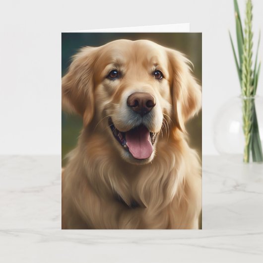 Golden Retriever Dog Portrait Blank Gruß Karte (Vorderseite)