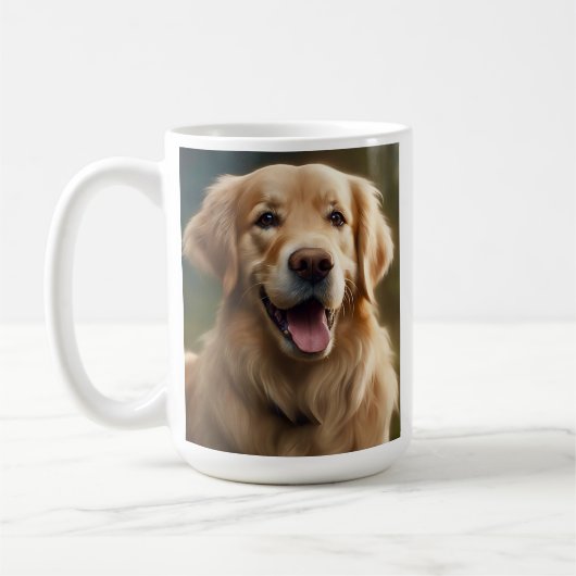 Golden Retriever Dog Portrait Pose Kaffeetasse (Links)