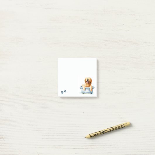Golden Retriever Dog Post-it Klebezettel (Auf Schreibtisch)