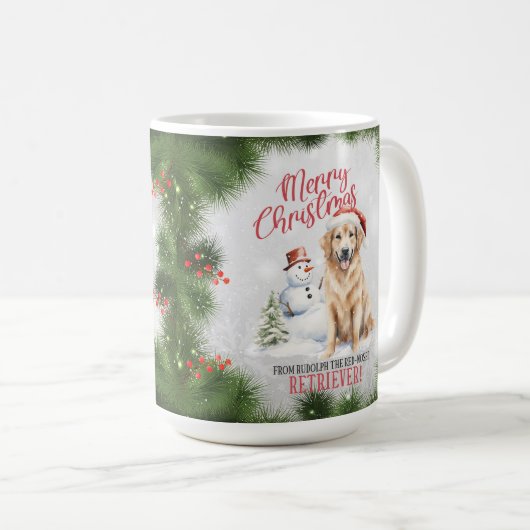 Golden Retriever Dog Pub Weihnachtskaffee Tasse (VorderseiteRechts)