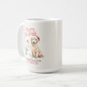 Golden Retriever Dog Pub Weihnachtskaffee Tasse (Vorderseite Links)