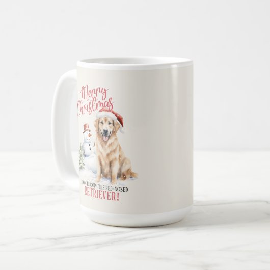 Golden Retriever Dog Pub Weihnachtskaffee Tasse (Vorderseite Links)