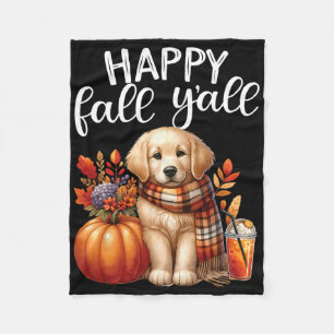 Golden Retriever Dog Pumpkin Gewürz Happy Fall Yal Fleecedecke