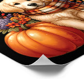 Golden Retriever Dog Pumpkin Gewürz Happy Fall Yal Poster (Ecke)