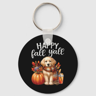 Golden Retriever Dog Pumpkin Gewürz Happy Fall Yal Schlüsselanhänger