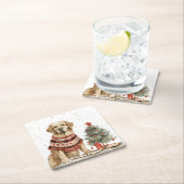 Golden Retriever Dog Rechteckiger Pappuntersetzer (Vor Ort)