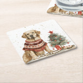 Golden Retriever Dog Rechteckiger Pappuntersetzer (angewinkelt)