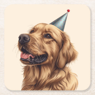 Golden Retriever Dog Rechteckiger Pappuntersetzer