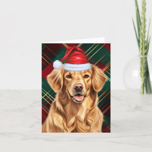 Golden Retriever Dog Red Green Kariert Weihnachten