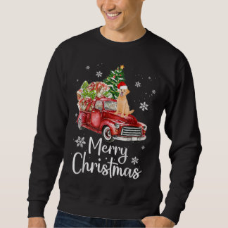 Golden Retriever Dog Riding Red Truck Weihnachten Sweatshirt