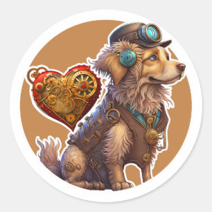 Golden Retriever Dog Runder Aufkleber